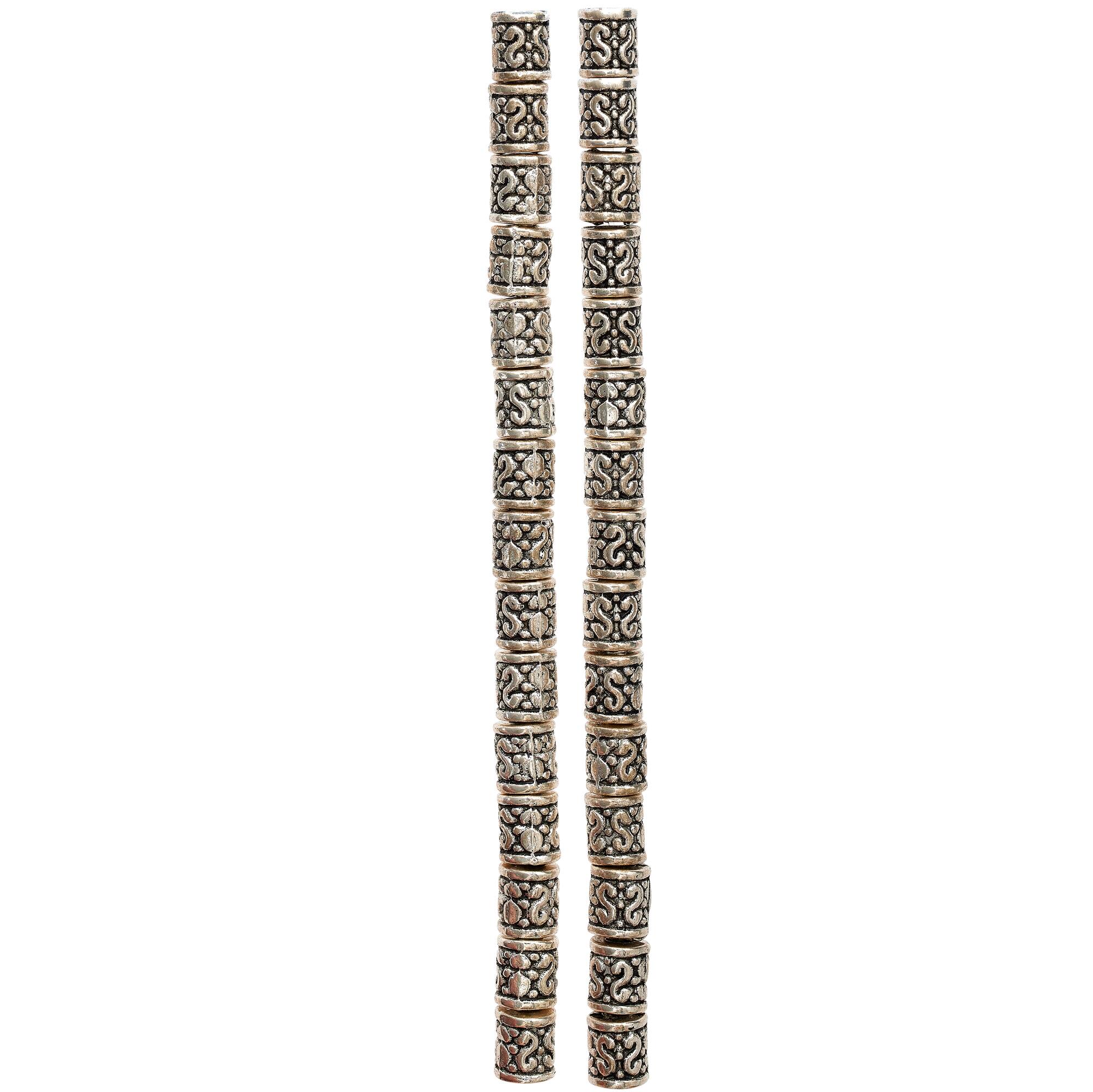 Antique Silver Tube Beads, 6mm by Bead Landing™